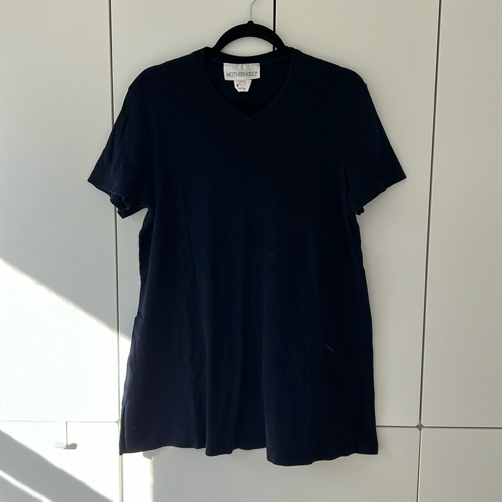 Motherhood Maternity 100% Cotton Made in USA Navy T-Shirt Size Medium